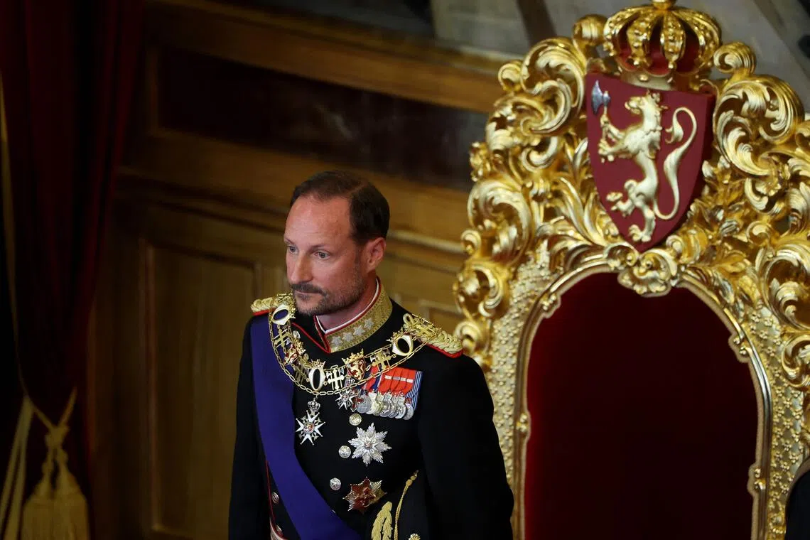 King Haakon VIII of Norway looks on after swearing an oath of allegiance to Norway’s Constitution during an oath-taking ceremony in Oslo on Sept 1.