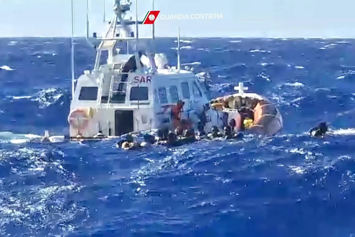 Italy’s coastguard said it had saved 57 survivors from the two shipwrecks.