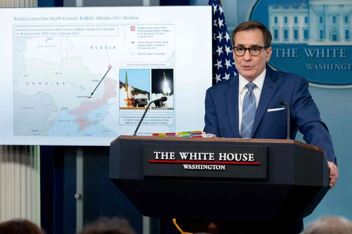 White House spokesman John Kirby said the US believes Russia used the North Korean-provided missiles in at least two attacks on Ukraine recently