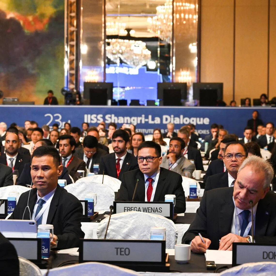 Delegates attending the IISS Shangri-La Dialogue security summit in Singapore on May 30. 