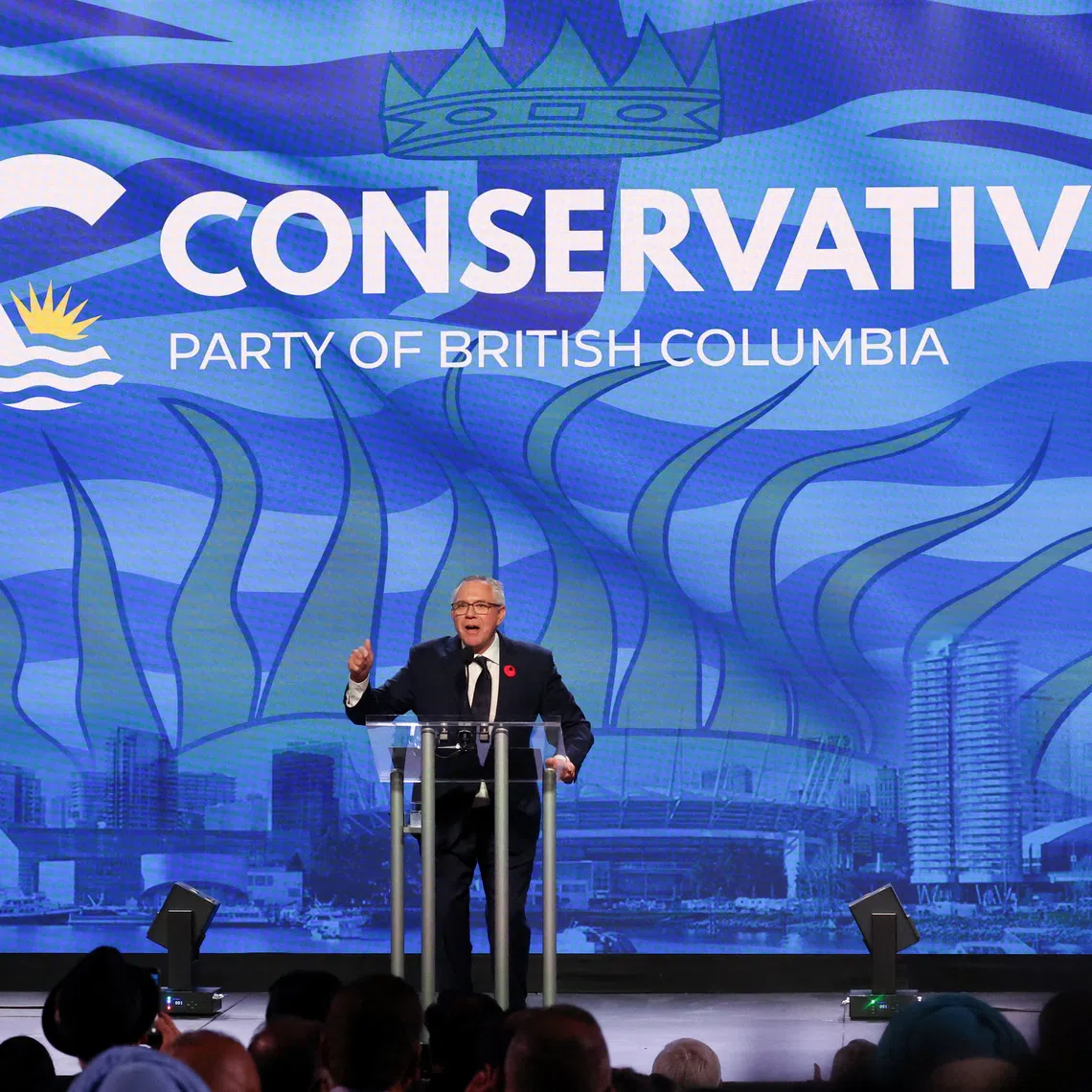 BC Conservative Party interim leader Lorne Doerkson speaks, following local media projections of a Conservative majority government, at his provincial election night party in Vancouver, British Columbia, Canada, October 24, 2026.  REUTERS/Chris Helgren