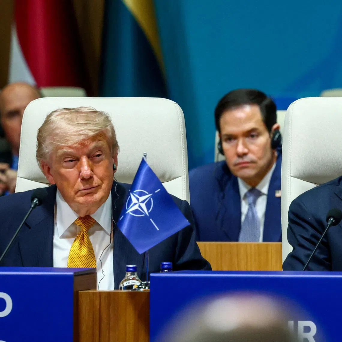 US President Donald Trump and NATO Secretary-General Mark Rutte at the NATO summit in Ankara on July 8.