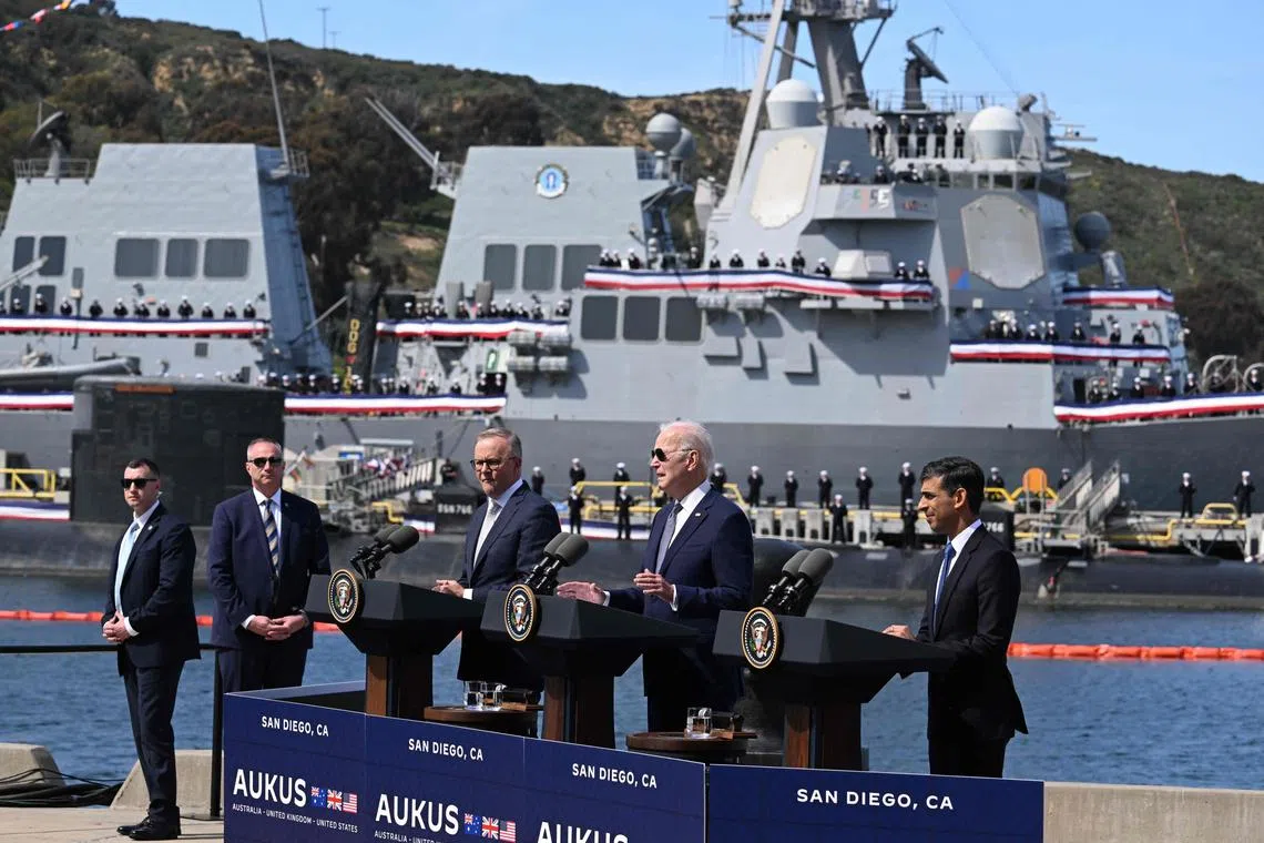 Australia, the US and Britain unveiled the multi-decade Aukus project on Monday. 