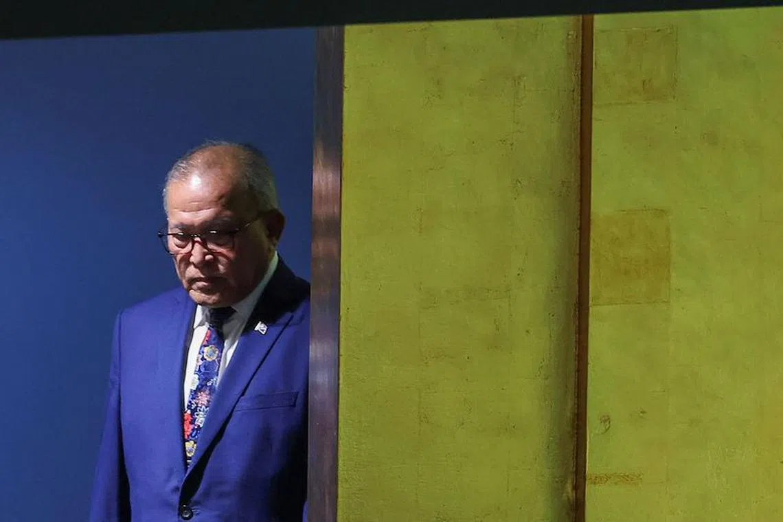Marshall Islands' President David Kabua arrives to address the 78th Session of the U.N. General Assembly in New York City, U.S., September 20, 2023.  REUTERS/Eduardo Munoz