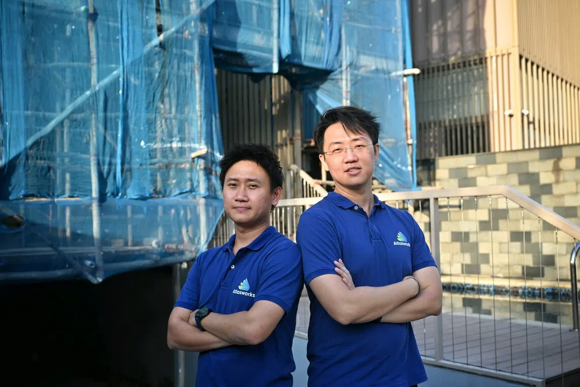 Brothers Eric (left) and Edwin Wong, co-founders of Atlas Works, which provides waterproofing and painting services.