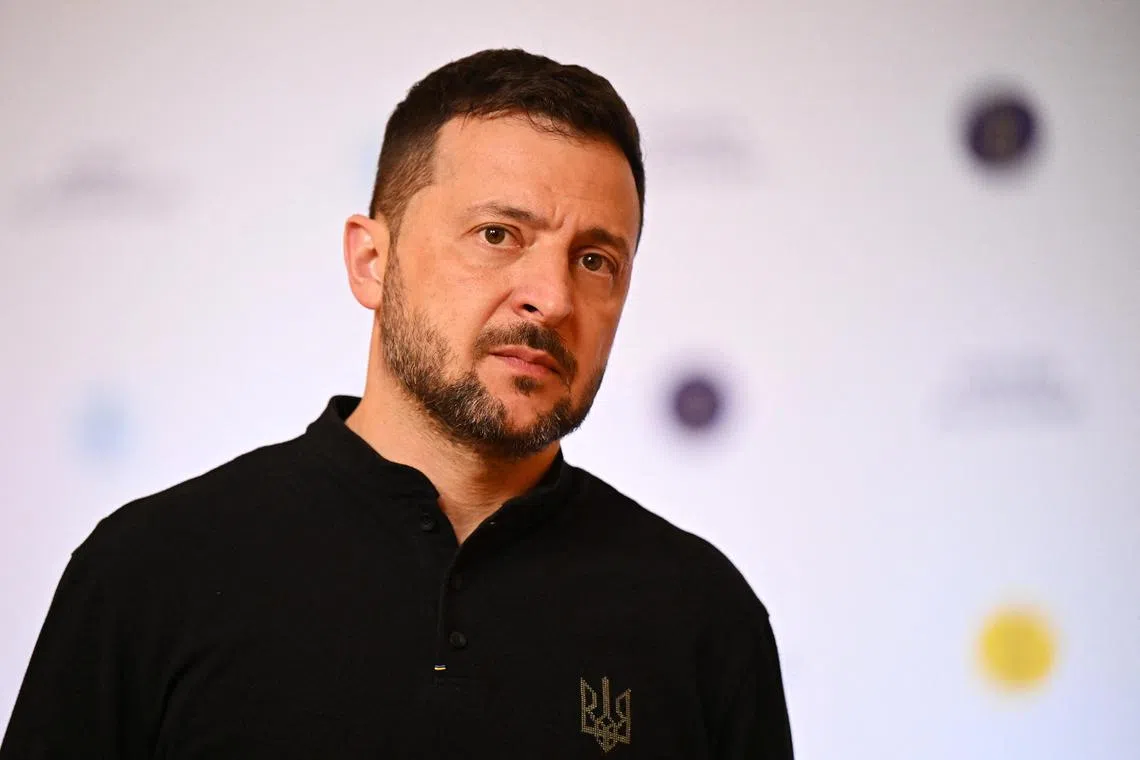Ukrainian President Volodymyr Zelensky attending the fourth Crimea Platform Leaders Summit on Sept 11, in Kyiv.