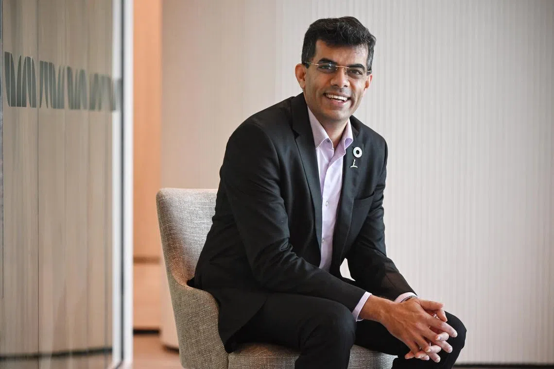 ST20231026_202371007022 Kua Chee Siong/ chest/ Interview with CapitaLand Investment's Chief Sustainability Officer Vinamra Srivastava on his take on the group's sustainability journey and whether ESG is just fashionable on Oct 26, 2023.