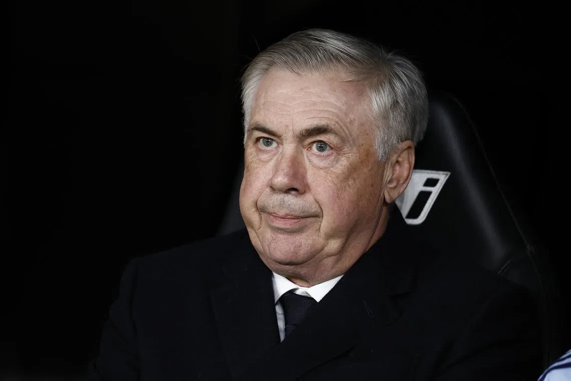 Soccer Football - Copa del Rey - Round of 16 - Real Madrid v Celta Vigo - Santiago Bernabeu, Madrid, Spain - January 16, 2025 Real Madrid coach Carlo Ancelotti before the match REUTERS/Juan Medina