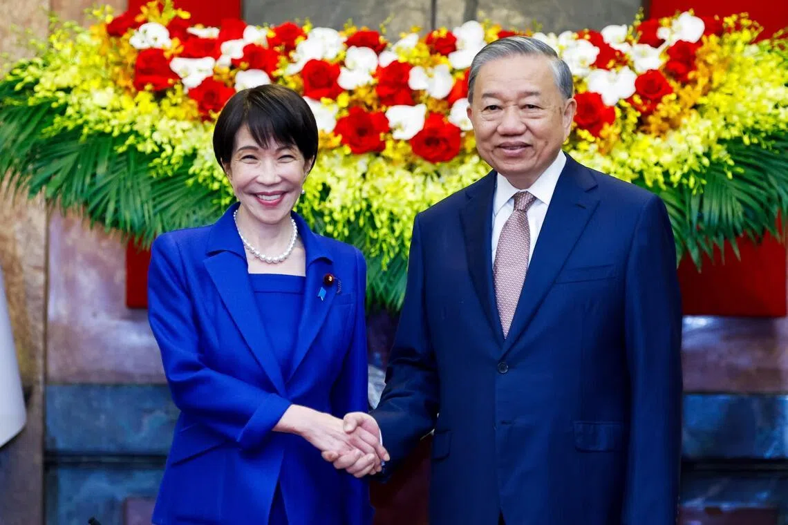 Japan’s Prime Minister Sanae Takaichi and Vietnamese President To Lam have agreed to advance their partnership to a “new phase of development”.
