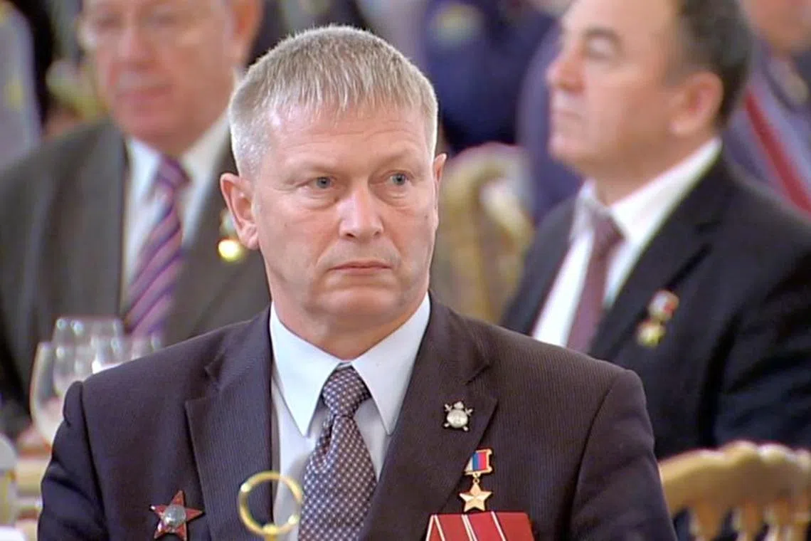 FILE PHOTO: Andrei Troshev, a senior Wagner commander known by his callsign &quot;Sedoi&quot;, attends a reception to celebrate Heroes of Fatherland Day at the Kremlin, in Moscow, Russia, December 9, 2016, in this still image taken from video. Kremlin.ru/Handout via REUTERS/File Photo