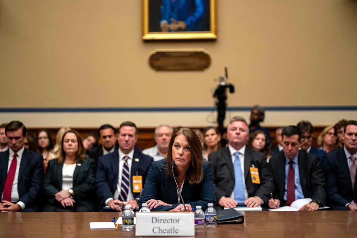 WASHINGTON, DC - JULY 22: United States Secret Service Director Kimberly Cheatle testifies before the House Oversight and Accountability Committee during a hearing at the Rayburn House Office Building on July 22, 2024 in Washington, DC. The beleaguered leader of the United States Secret Service has vowed cooperation with all investigations into the agency following the attempted assassination of former President Donald Trump.   Kent Nishimura/Getty Images/AFP (Photo by Kent Nishimura / GETTY IMAGES NORTH AMERICA / Getty Images via AFP)