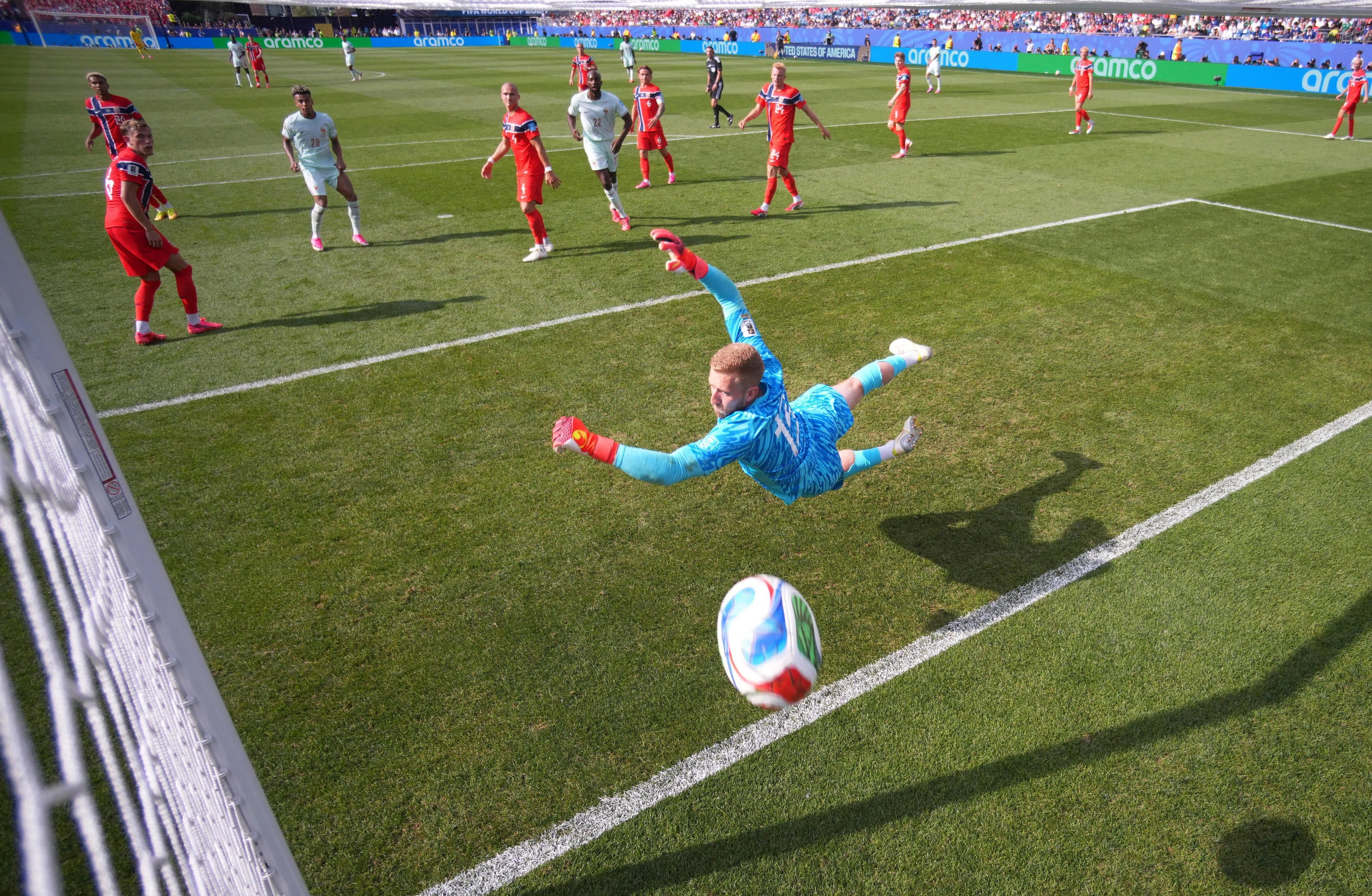 Soccer Football - FIFA World Cup 2026 - Group I - Norway v France - Boston Stadium, Foxborough, Massachusetts, U.S. - June 26, 2026
France's Desire Doue scores their fourth goal REUTERS/Omar Aziz     TPX IMAGES OF THE DAY
