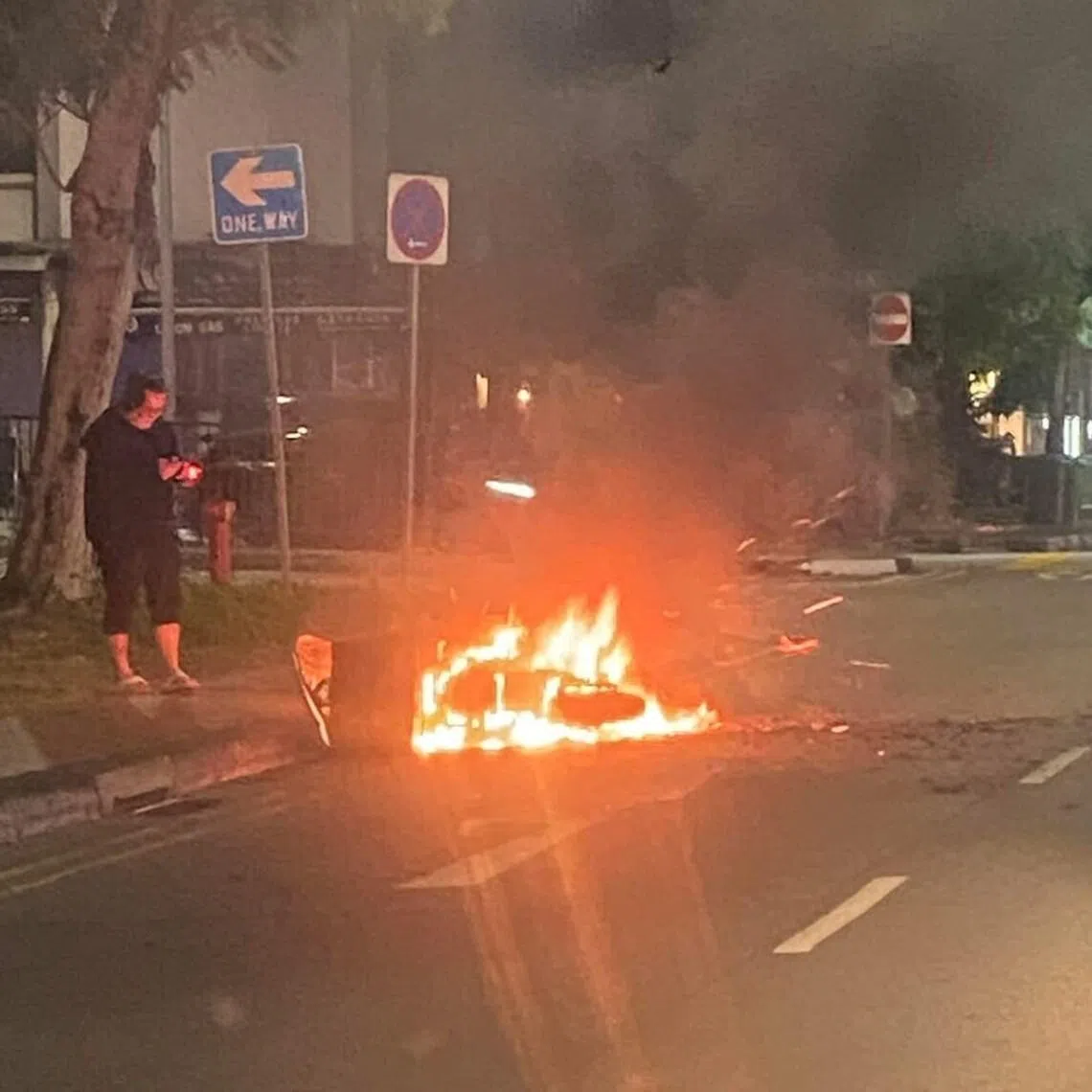 The fire was put out with a hosereel, said the Singapore Civil Defence Force. 