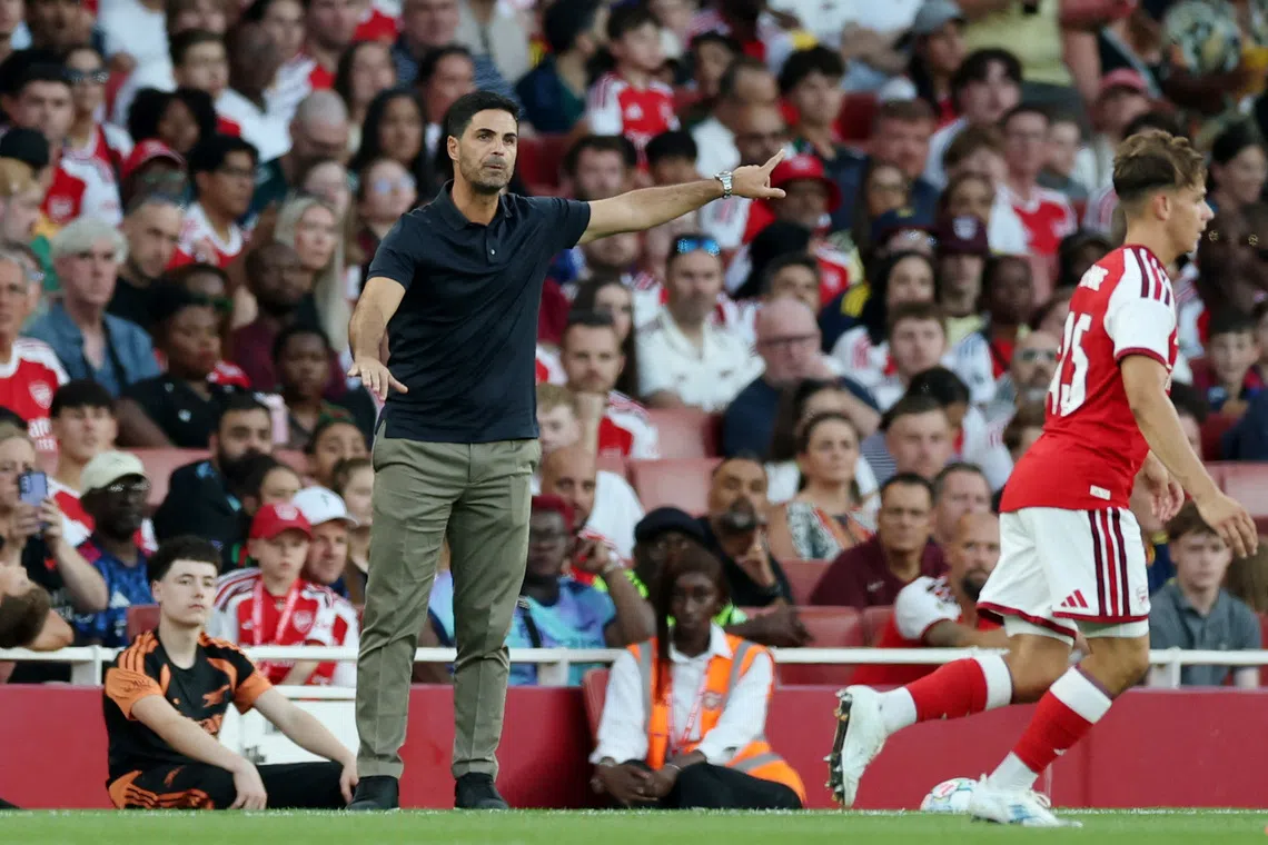 Soccer Football - Pre Season Friendly - Arsenal v Como - Emirates Stadium, London, Britain - August 12, 2026 Arsenal manager Mikel Arteta Action Images via Reuters/Paul Childs