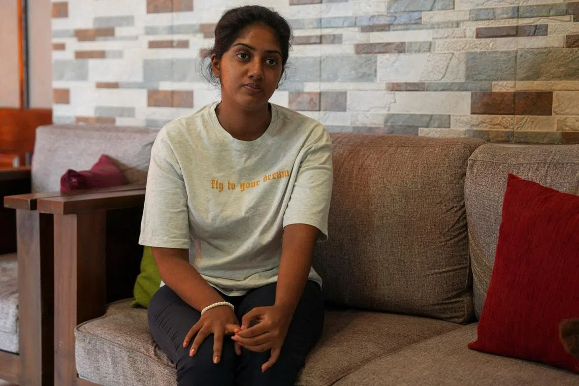 Shalini Aloka Perera, 23, a dengue patient, during an interview in Sri Jayewardenepura Kotte, Sri Lanka, on July 16.
