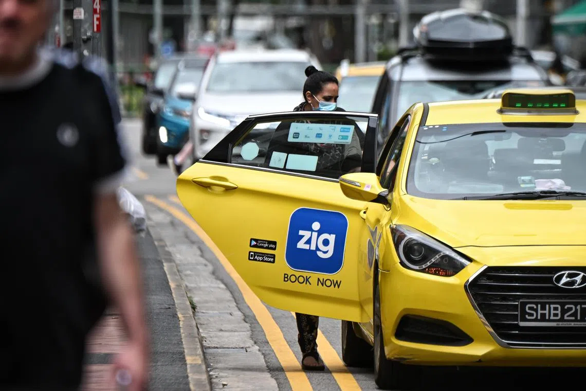 Generic pix of a woman getting into a ComfortDelGro taxi along Syed Alwi Road on Feb 20, 2023. Can be used for stories on transport, cab, hailing
