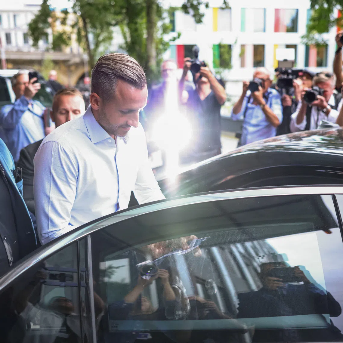 Top candidate of the far-right Alternative for Germany (AfD), Ulrich Siegmund, leaves after a press conference the day after the Saxony-Anhalt state elections in Berlin, Germany, September 7, 2026.     REUTERS/Liesa Johannssen