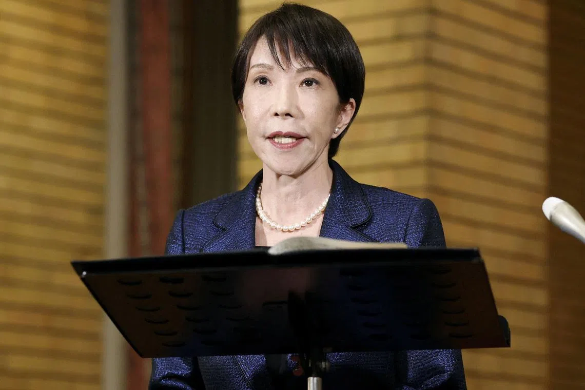 Japan's Prime Minister Sanae Takaichi said the country does not currently plan to dispatch naval vessels to escort ships in the Middle East.