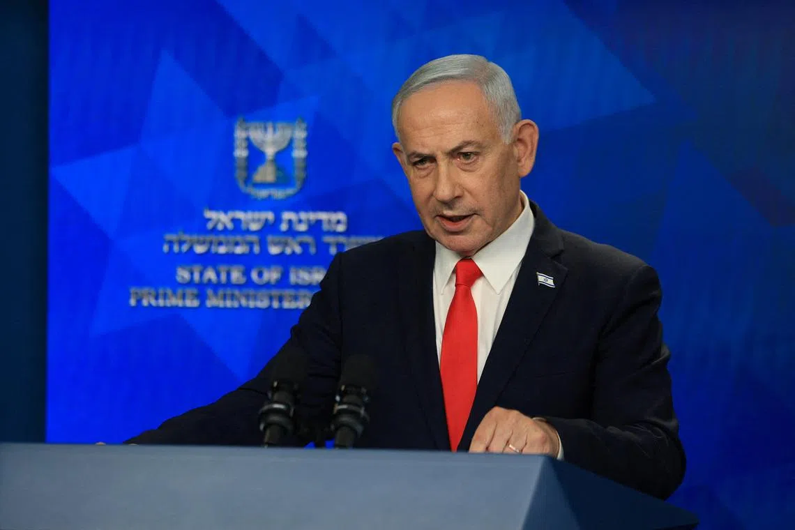 Israeli Prime Minister Benjamin Netanyahu holds a news conference, following a U.S.-Iran deal, in Jerusalem, June 15, 2026. REUTERS/Ronen Zvulun/Pool
