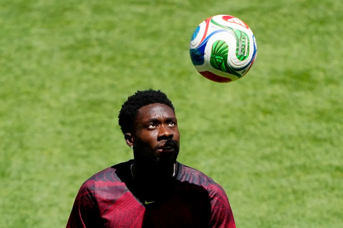 Soccer Football - FIFA World Cup 2026 - Group B - Canada v Bosnia and Herzegovina - Toronto Stadium, Toronto, Canada - June 12, 2026 Canada's Alphonso Davies during the warm up before the match IMAGN IMAGES via Reuters/Kevin Sousa