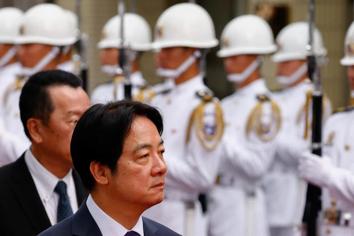 Taiwanese President Lai Ching-te visits Republic of China Military Academy, an officer training academy, for its 100th anniversary celebrations in Kaohsiung, Taiwan June 16, 2024. REUTERS/Ann Wang/ File Photo