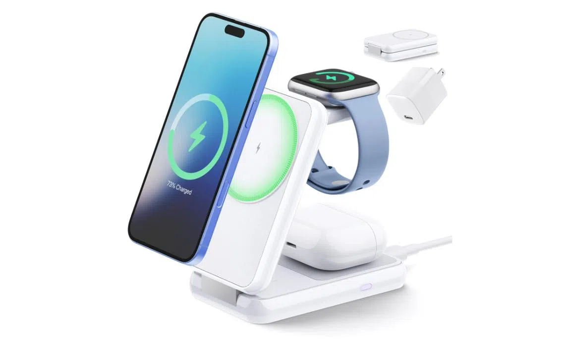 Best wireless chargers in Singapore: Anvers Qi2 15W Fast Charging 3-in-1 Foldable Wireless Charger