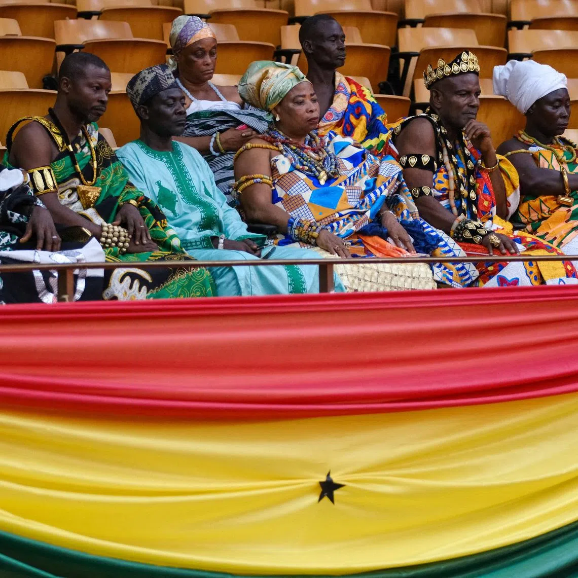 FILE PHOTO: Traditional leaders attend a parliamentary session on the Human Sexual Rights and Family Values Bill in Accra, Ghana, May 29, 2026. REUTERS/Francis Kokoroko/File Photo