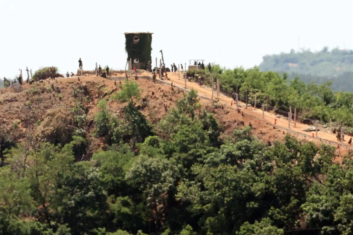 The construction has been taking place recently inside parts of the 2km-wide area between the northern-most edge of the DMZ and the military demarcation line (MDL).