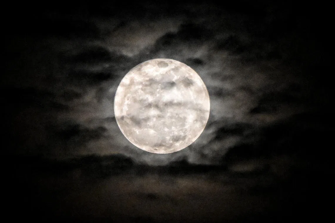 The supermoon seen from Tampines on July 3. The supermoons in August will be visible in Singapore on Aug 1 and Aug 31.