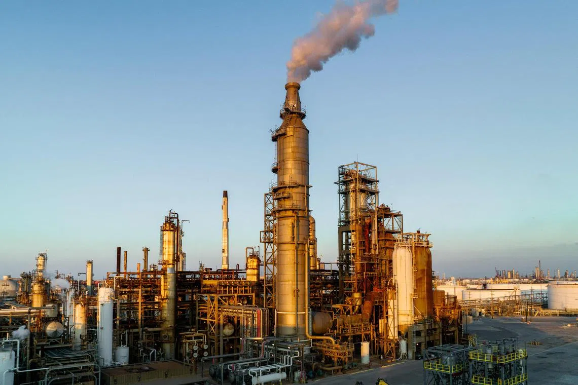 HOUSTON, TEXAS - AUGUST 28: In an aerial view, the Valero Houston refinery is seen on August 28, 2023 in Houston, Texas.   Brandon Bell/Getty Images/AFP (Photo by Brandon Bell / GETTY IMAGES NORTH AMERICA / Getty Images via AFP)