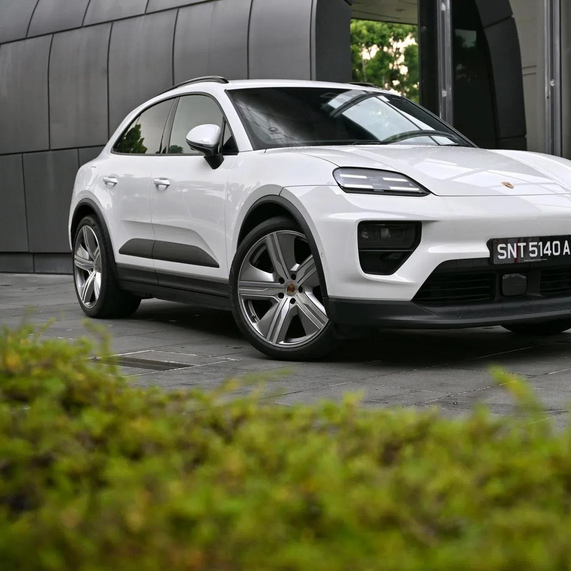 Interior and exterior of the Porsche Macan 4 electric SUV on Nov 12, 2024.
