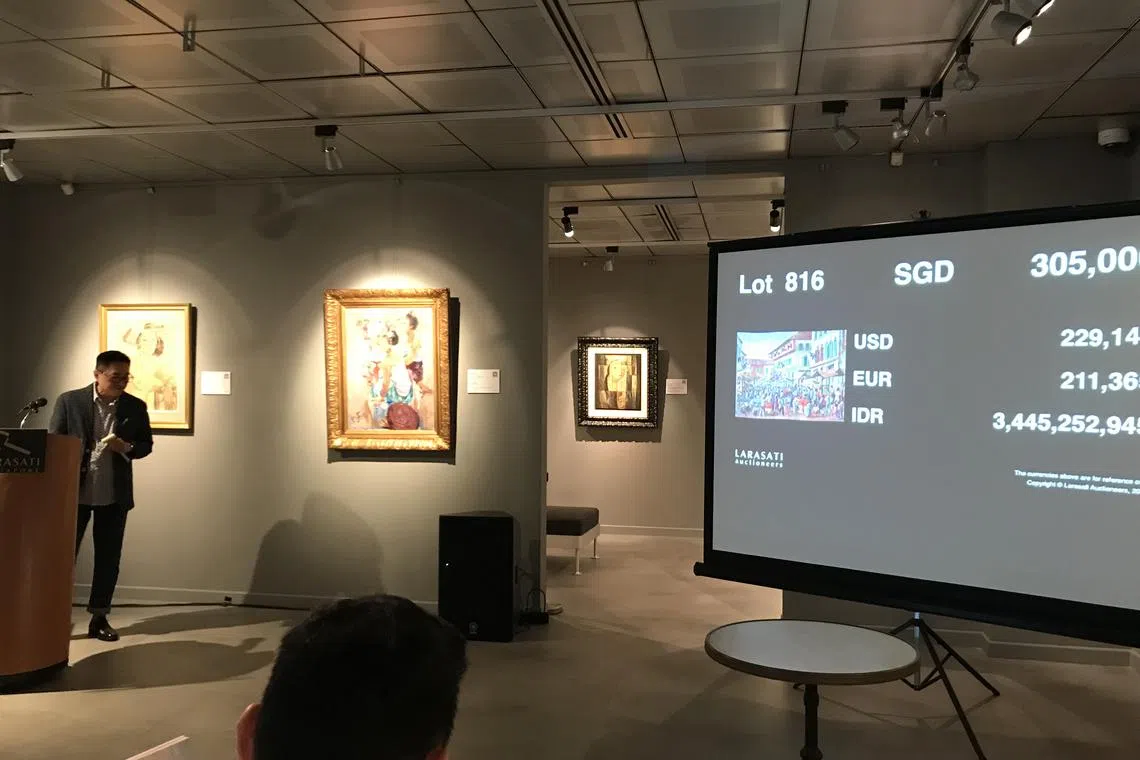 Larasati Singapore's auction at La Galerie at Alliance Française  on April 1 2023. 