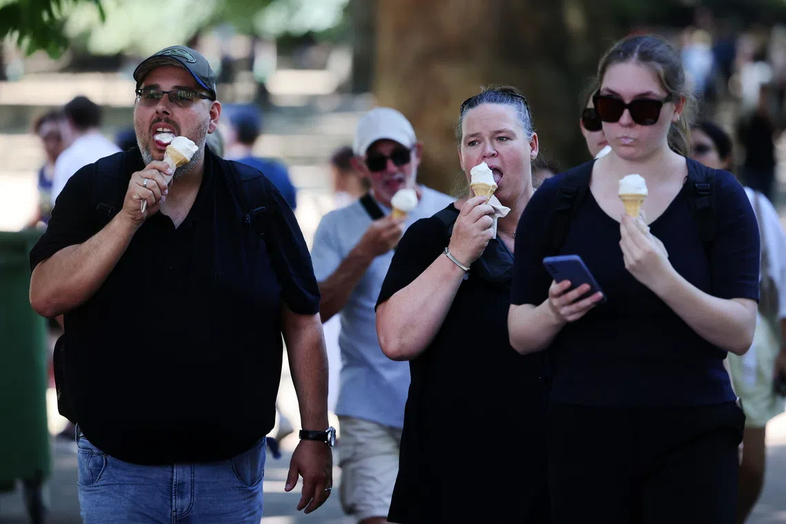 Europe has been experiencing a succession of heatwaves in the past few months, prompting more people to buy ice cream in countries including France and Britain. 