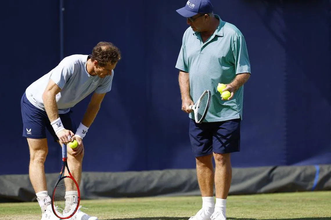 FILE PHOTO: Tennis - ATP 500 - Queen's Club Championships - Queen's Club, London, Britain - June 19, 2023 Britain's Andy Murray with coach Ivan Lendl during practice Action Images via Reuters/Peter Cziborra/File Photo