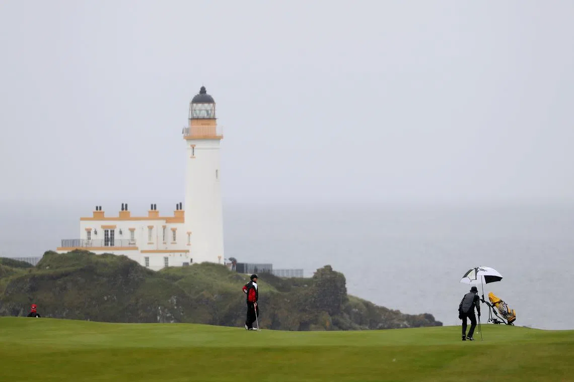 A view of the Lighthouse on the Ailsa Championship Course at the Trump Turnberry Golf Resort in Turnberry, Scotland, Britain October 3, 2020. Picture taken October 3, 2020. REUTERS/Russell Cheyne/File Photo