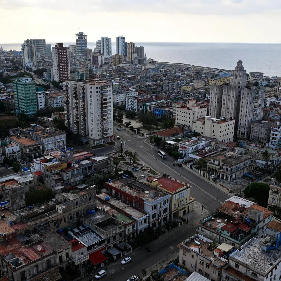 Solar panels are installed on the roof of a restaurant in Cuba on Feb 19, as Cubans grapple with an ongoing energy crisis exacerbated by fuel shortages.