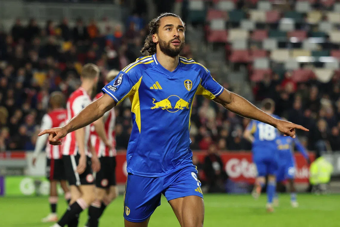 Soccer Football - Premier League - Brentford v Leeds United - GTech Community Stadium, London, Britain - December 14, 2025 Leeds United's Dominic Calvert-Lewin celebrates scoring their first goal Action Images via Reuters/John Sibley