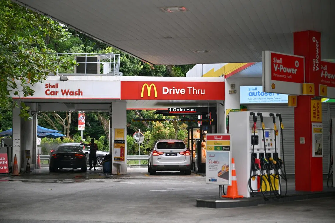 Shell at 548 Havelock Road which features a McDonald's drive-thru.