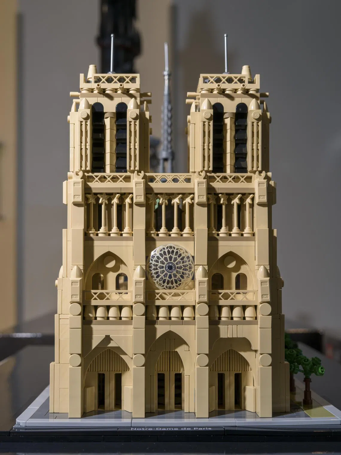 Lego’s new 4,383-brick model of the Cathedral of Notre-Dame, on sale in the Lego Store at Les Halles in Paris on June 1, 2024. The set sells for $229.99 and is notable as the first religious structure that the company has released in 67 years; About 20% of Lego sets are now intended for adult fans of Lego, or ‘AFOLs.’ (Matthew Avignone/The New York Times)
