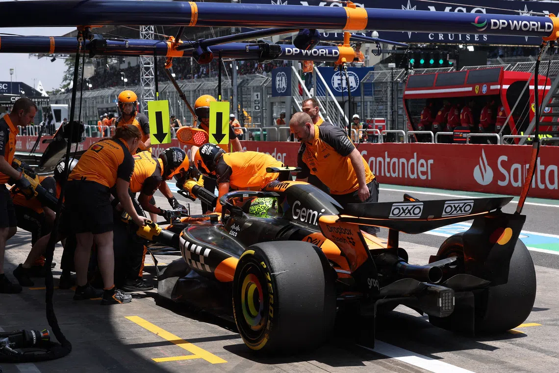Formula One F1 - Sao Paulo Grand Prix - Autodromo Jose Carlos Pace, Sao Paulo, Brazil - November 7, 2025 McLaren's Lando Norris during practice REUTERS/Amanda Perobelli