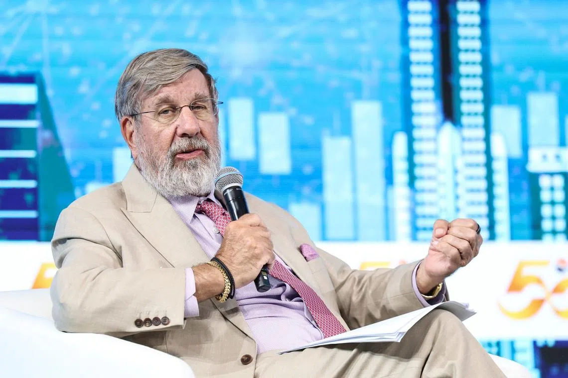 Minor International chairman William Heinecke speaking at the Thailand Focus forum in Bangkok on Aug 27.