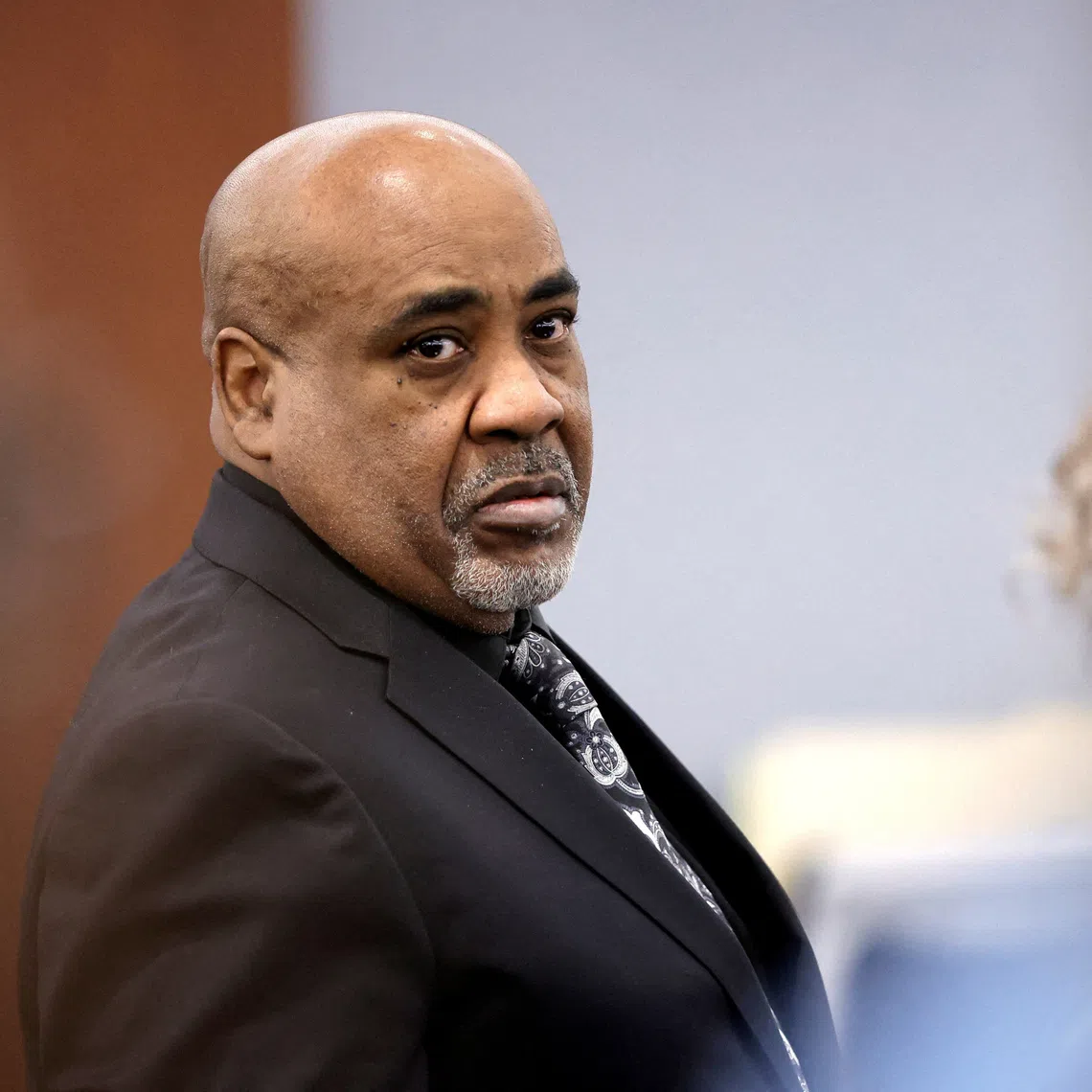 Duane Davis stands during a break in closing arguments in his murder trial, related to the 1996 killing of rapper Tupac Shakur, in Clark County District Court at the Regional Justice Center in Las Vegas, Nevada, U.S., August 31, 2026.  REUTERS/Steve Marcus/Pool
