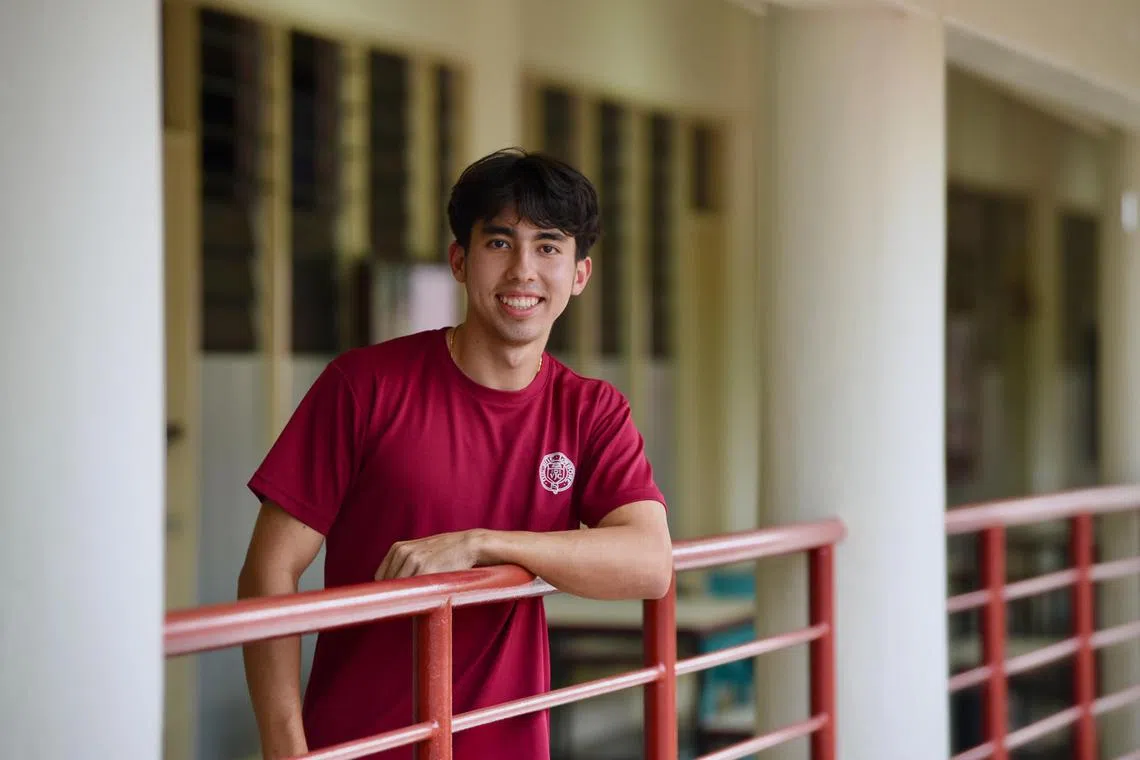 ST20240416_202444513567/tbconrad/Heng Yi-Hsin/Lin Tianbao/

Profile of Victoria Junior College Student Conrad Emery at VJC on April 16, 2024. 

He broke the A Division boys' long jump meet record on April 12 with a distance of 7.36m, surpassing the previous mark of 7.26m set by Hwa Chong Institution's Abel Lee.

ST PHOTO: HENG YI-HSIN