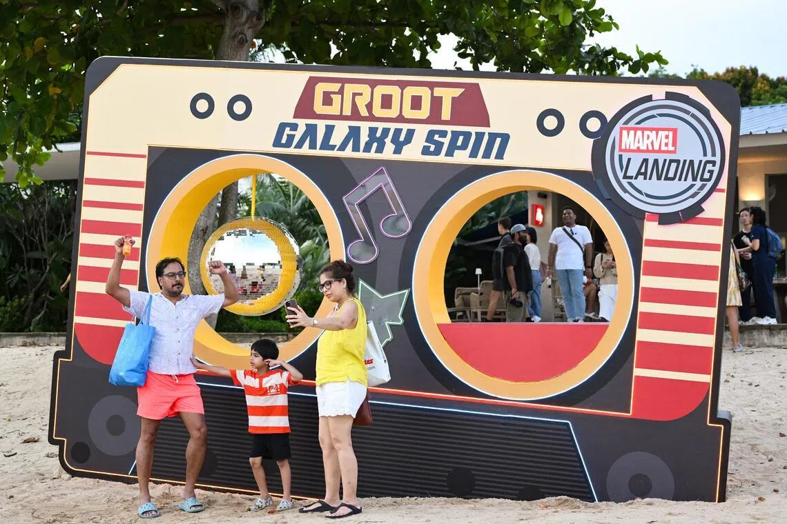 A Groot’s Awesome Mixtape installation inspired by family-friendly ride Groot Galaxy Spin on board the Disney Adventure.