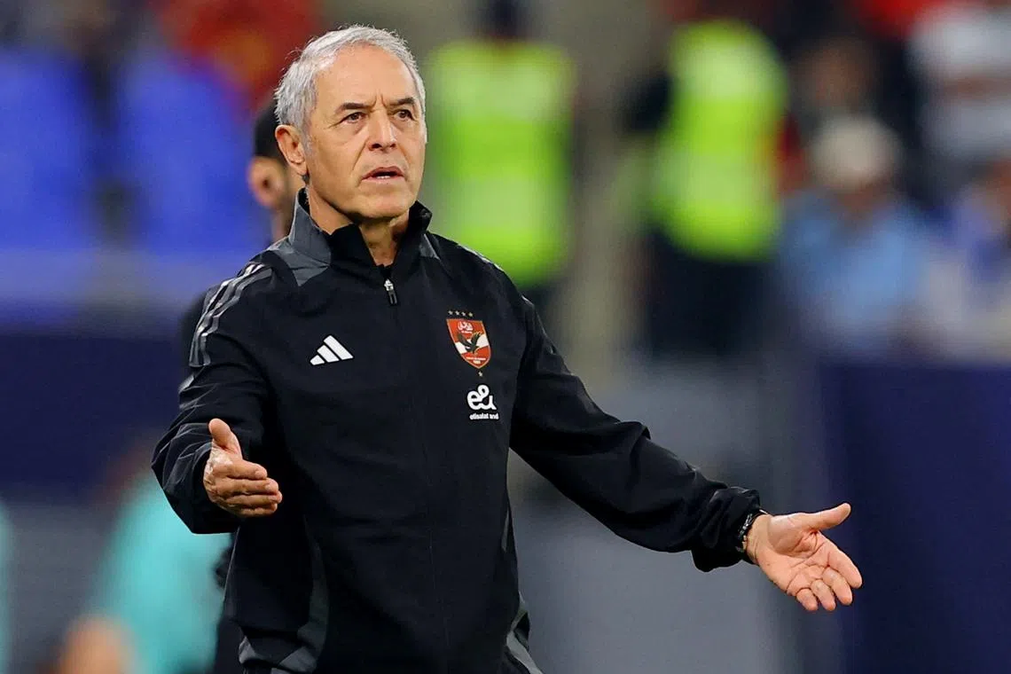 Soccer Football - Intercontinental Cup - Challenger Cup - Pachuca v Al Ahly - Stadium 974, Doha, Qatar - December 14, 2024 Al Ahly coach Marcel Koller during the match REUTERS/Ibraheem Al Omari/File Photo
