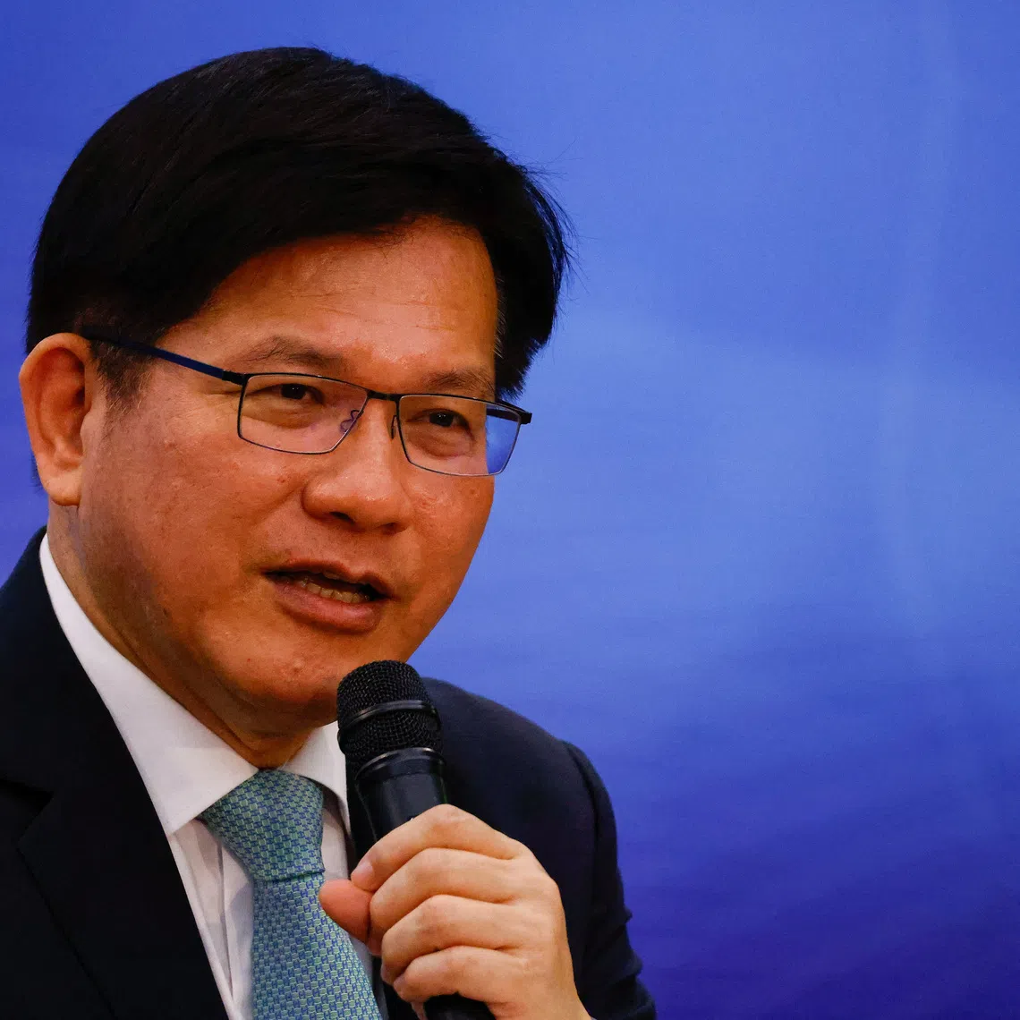 FILE PHOTO: Taiwan Foreign Minister Lin Chia-lung makes a speech at a press conference for foreign media in Taipei, Taiwan, July 19, 2024. REUTERS/Ann Wang/File Photo