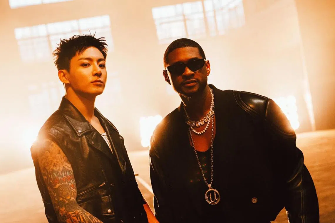 Usher (right) has teamed up with Jungkook for a remix of the latter's single, Standing Next To You.