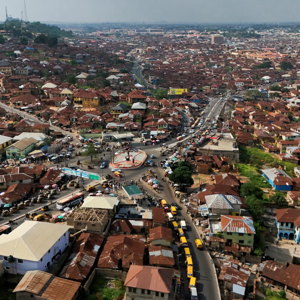 FILE PHOTO: A drone view shows Ibadan, Nigeria's third largest city by population in Oyo State, Ibadan, Nigeria, May 14, 2025. REUTERS/Sodiq Adelakun/File Photo