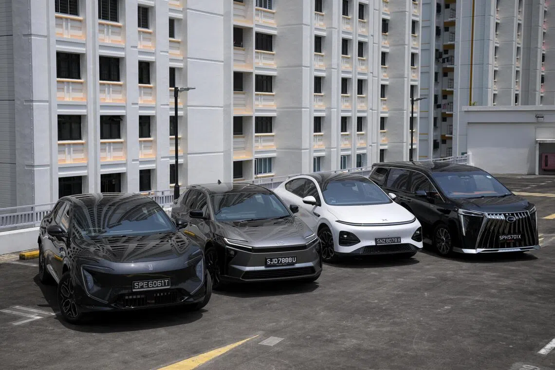Berth control: (From left) The Avatr 07, Toyota bZ4X, Xpeng G6 and GAC E9.