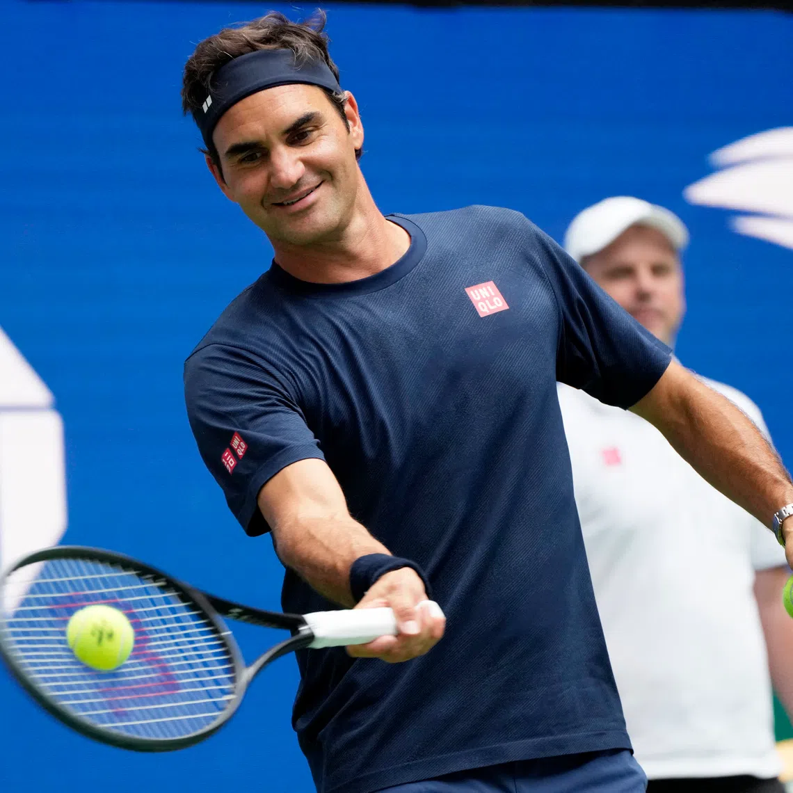 Roger Federer getting back in the swing of things at Flushing Meadows, New York, on Aug 24, ahead of his Aug 25 exhibition match. “I haven’t played a single set in – I don’t know – maybe five years,” he told reporters.